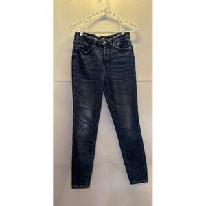 Dark Wash High Rise Skinny Jeans Denim Pants‎ Classic Casual Style